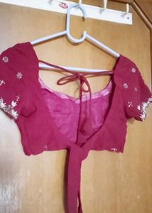 Fancy Maroon Ready to Wear Saree With Blouse