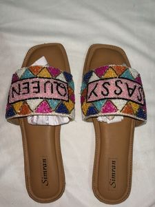 Embroidered Flip Flops