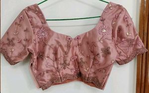 Pink Bridal Floral Embroidered Designer Blouse