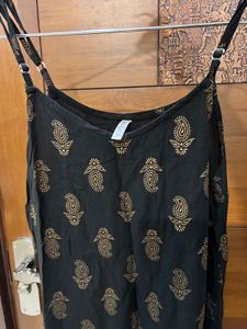 Black Printed kurti with Pants