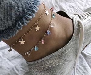 Star Charm Anklet Set