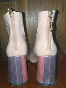 Half Ankle Boots In Peach Colour