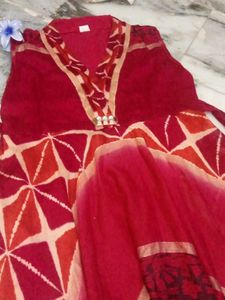 ethnic wear/ tribal design sleeveless frock . free