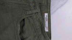 Olive Green Wide Leg Jeans