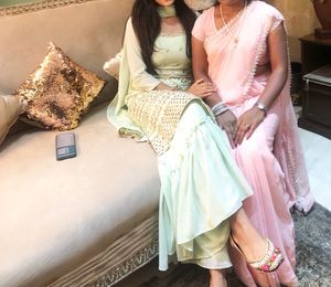 Mint Green Embroidered Sharara Suit