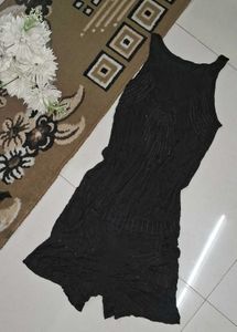 A Line Sleeveless Black Shorts Jumpsuit