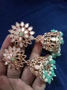 Mirror Jhumka Earrings