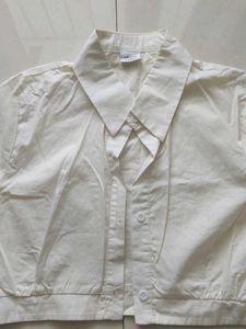 White Cropped Shirt