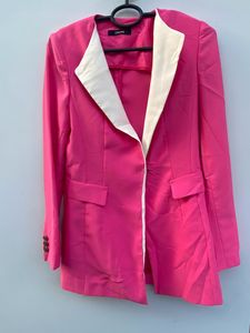 Hot Pink Blazer with White Lapel