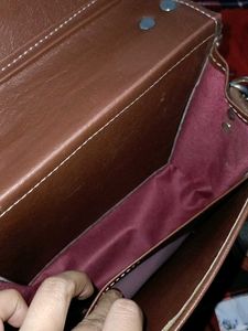 Leather office wear Brown royal look Crossbody Bag