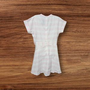 Pink Striped Twist-Front Dress
