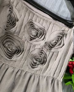 Rose Detailed Grey Dress🌹