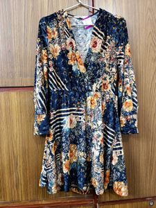 Zara New with tag Mini Flared Velvet Dress