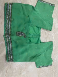 PRICE DROP! Stunner Green Silver Rhinestone Saree