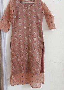 Peach Printed Kurti