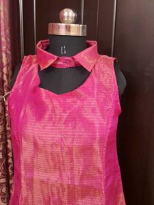 Mukesh Work Pink Sleeveless Dress