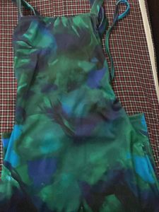 Green & Blue Sleeveless Jumpsuit