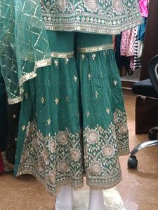 HEAVY WORKED A LINE KURTI WITH FLAERED SHARARA SET