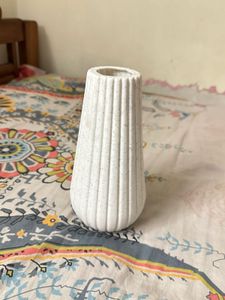White Ceramic Vase with Flowers