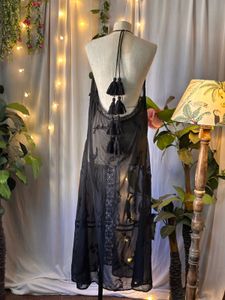Sheer Black Halter Maxi Dress
