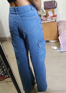 Bershka Straight Cargo Denim