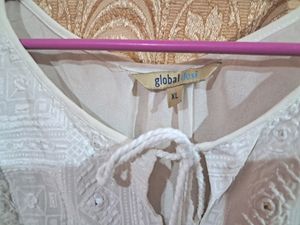 White  Transparent Thread Work Top