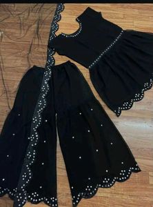 Elegant Black Sharara Suit