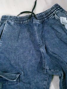 Denim Cargo Joggers
