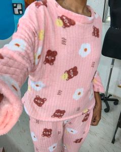 Cute Bear Print Pajama Set