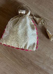 Gold Paisley Potli Bag