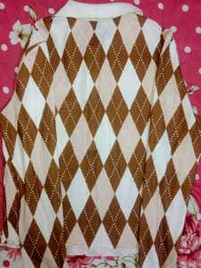 Shein Argyle Polo Crop Top
