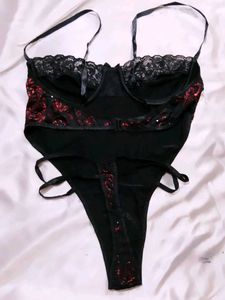 Red &amp; Black Lace Lingerie