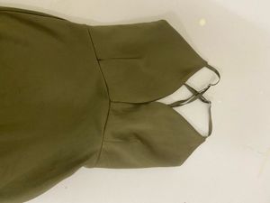 Green Beautiful Neck And Back Dress