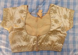 Red Embroidered Saree with 2 matching blouses