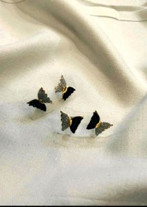 Black &amp; sliver butterfly earrings for women🫶�