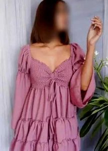 Cute Pink Tiered Mini Dress