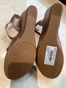 New Elegant Bronze Wedge Sandals