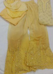 Yellow Embroidered Salwar Kameez Set