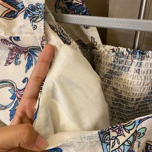Printed Square Neck Top