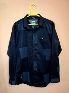 Black Shirt With Grey Patchwork (Long Sleeves)
