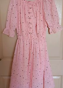 A Peach Printed Dress