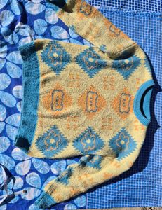 Vintage Patterned Knit Sweater