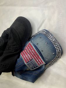 Embellished Denim &amp; Black Baseball Caps - Bundle