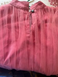 Baby Pink Net Full Gown