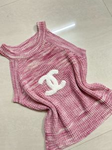 Chanel inspired Pink Knit Top