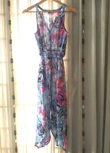 Rain &amp; Rainbow Printed Halter Dress With Handkerchief Hem And Drawstring #studio