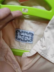 Casual Beige Button-Up Shirt