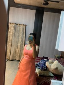 Pretty Flower Satin Gown🧡🎀🌺