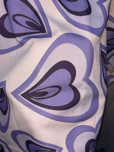 Pinteresty Heart Pattern Long Sleeve Top in purple