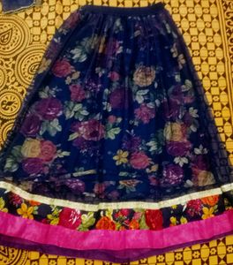 Girls Pink &amp; Navy Lehenga Choli